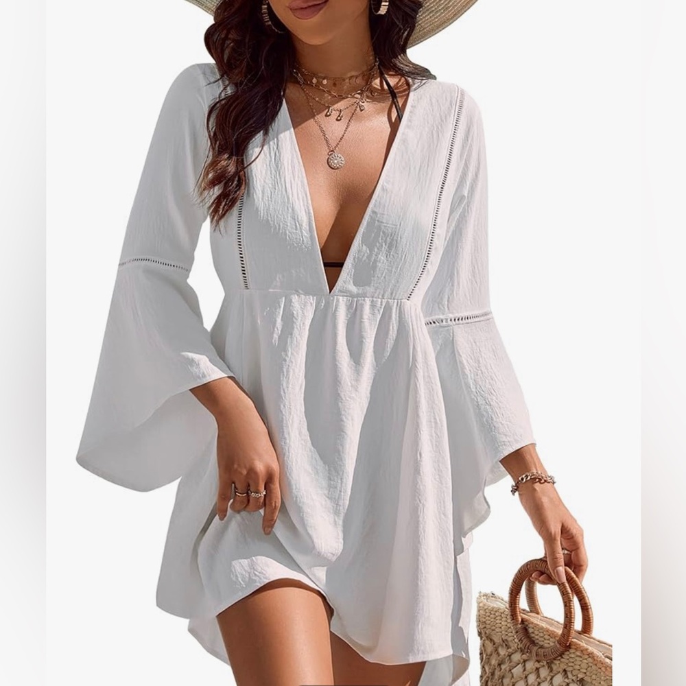 White classy beach or pool cover.